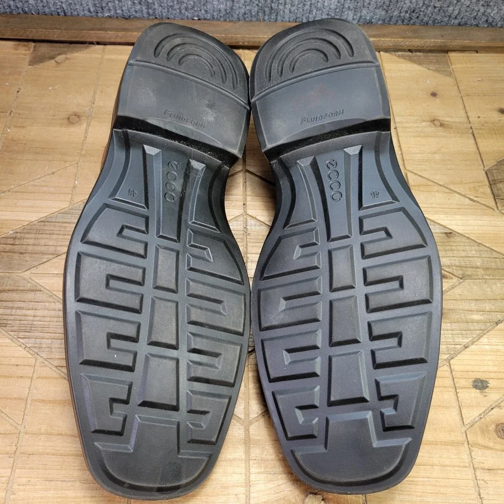 ecco‎ Helsinki 2 Men's Leather Slip-on Shoes Size US 12, EU 46 Brown Loafers